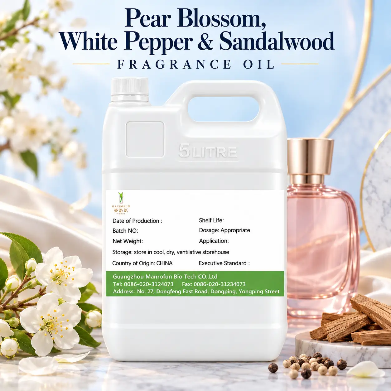 Pear Blossom and White Pepper Sandalwood Oil for Designer EDP Programs 1
