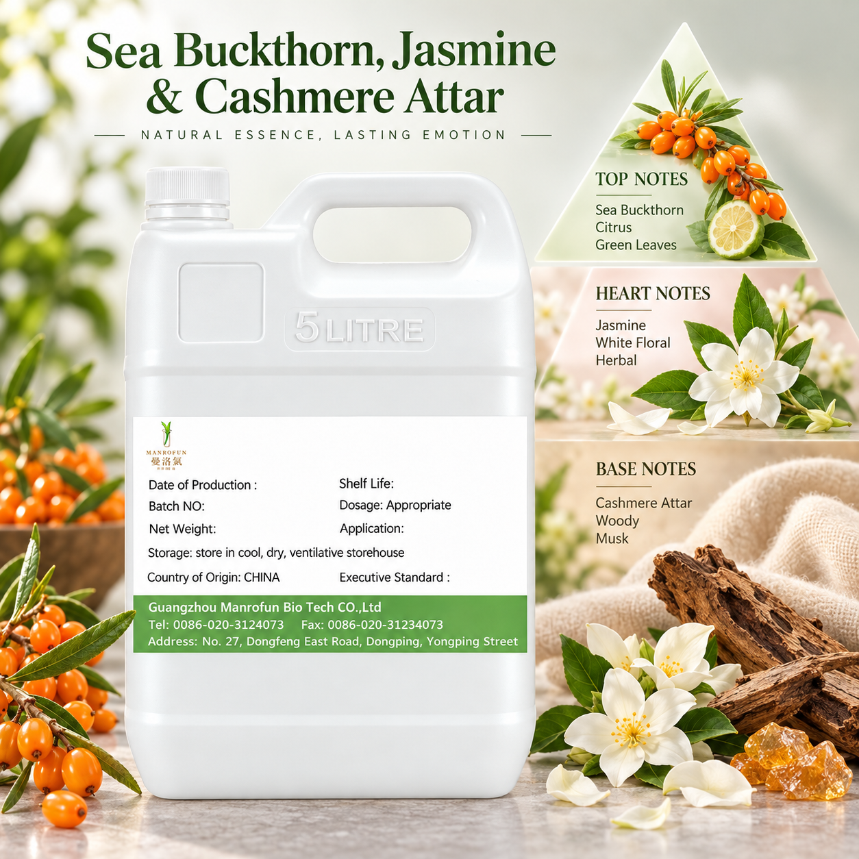 Radiant Sea Buckthorn, Jasmine & Cashmere Attar — A Fine-Fragrance Development Base 2