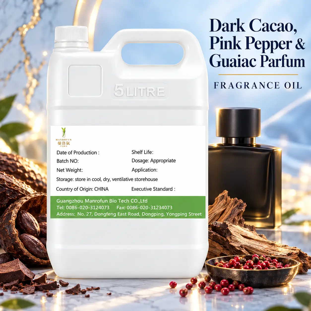 Dark Cacao Parfum Oil with Pink Pepper & Guaiac for Bespoke Fragrance Development 1