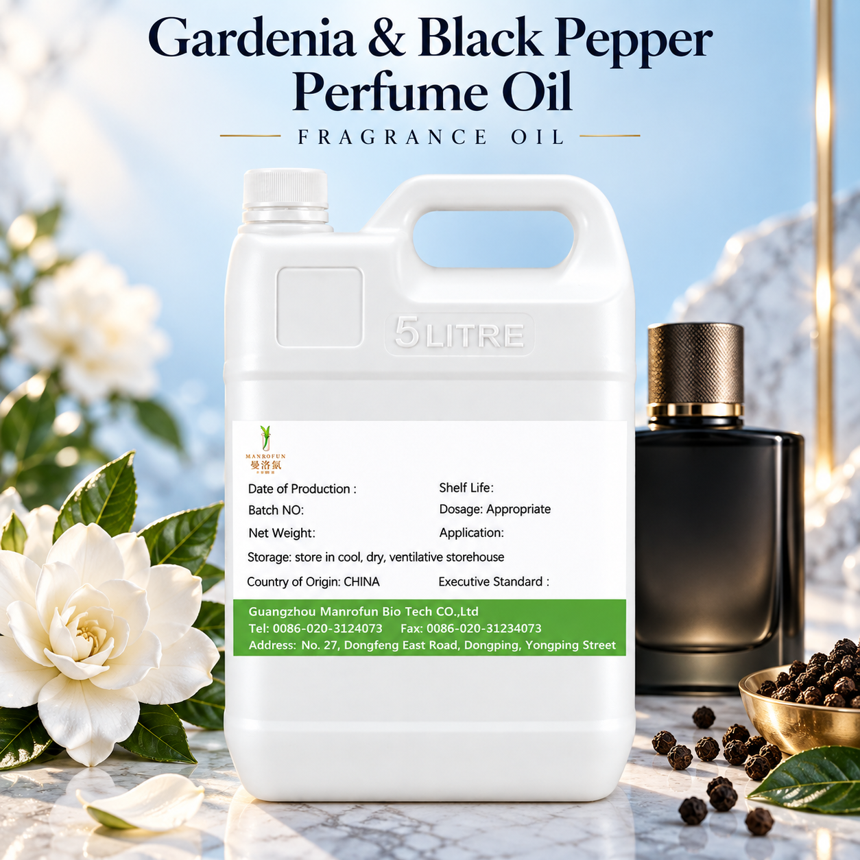 Gardenia en un matiz de pimienta negra: aceite perfumado para colecciones de Eau de Parfum personalizadas. 1