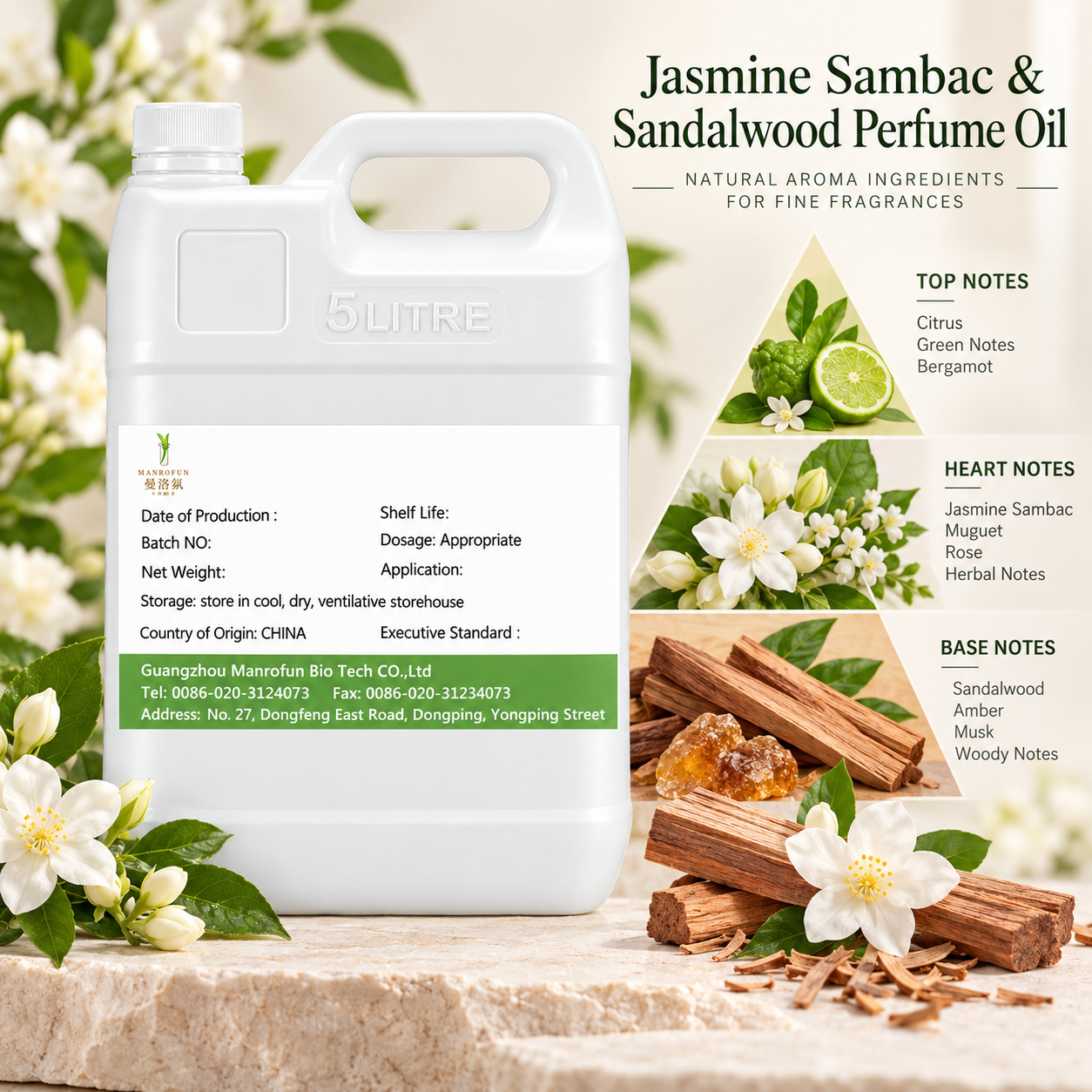Eigenmarken-Parfümerie schlägt mit dem Parfümöl Sambac Jasmin &amp; Sandelholz einen blumig-holzigen Ton an. 2