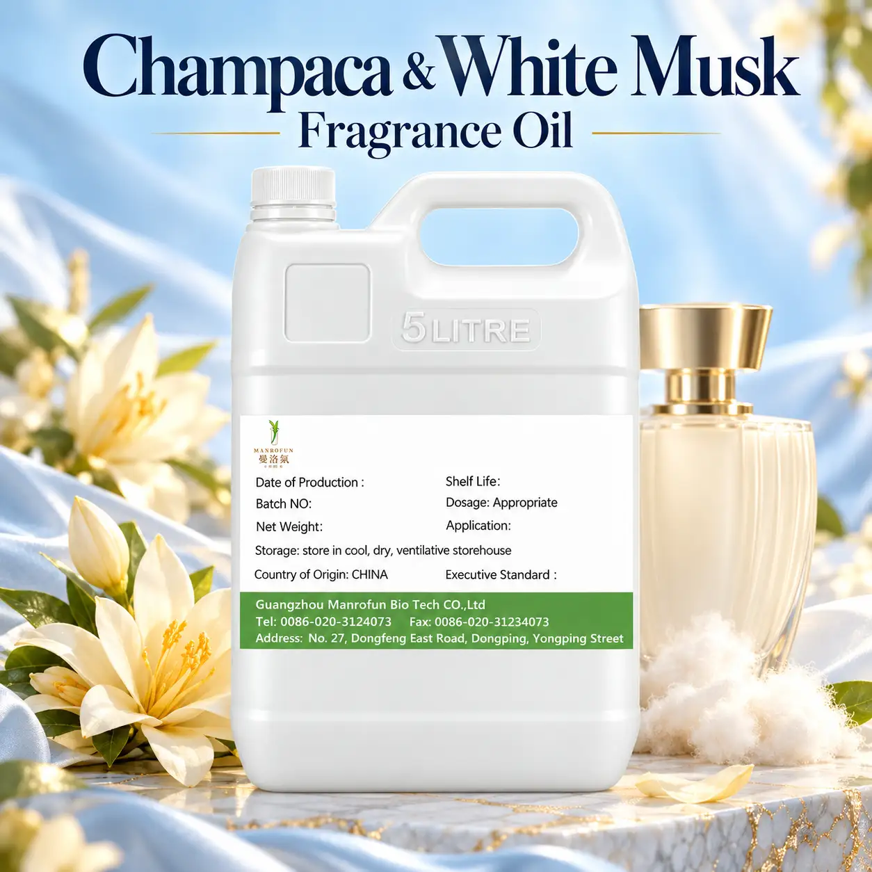 Commission a Floral-Musk Perfume Oil: Champaca and White Musk for Private-Label EDP 1