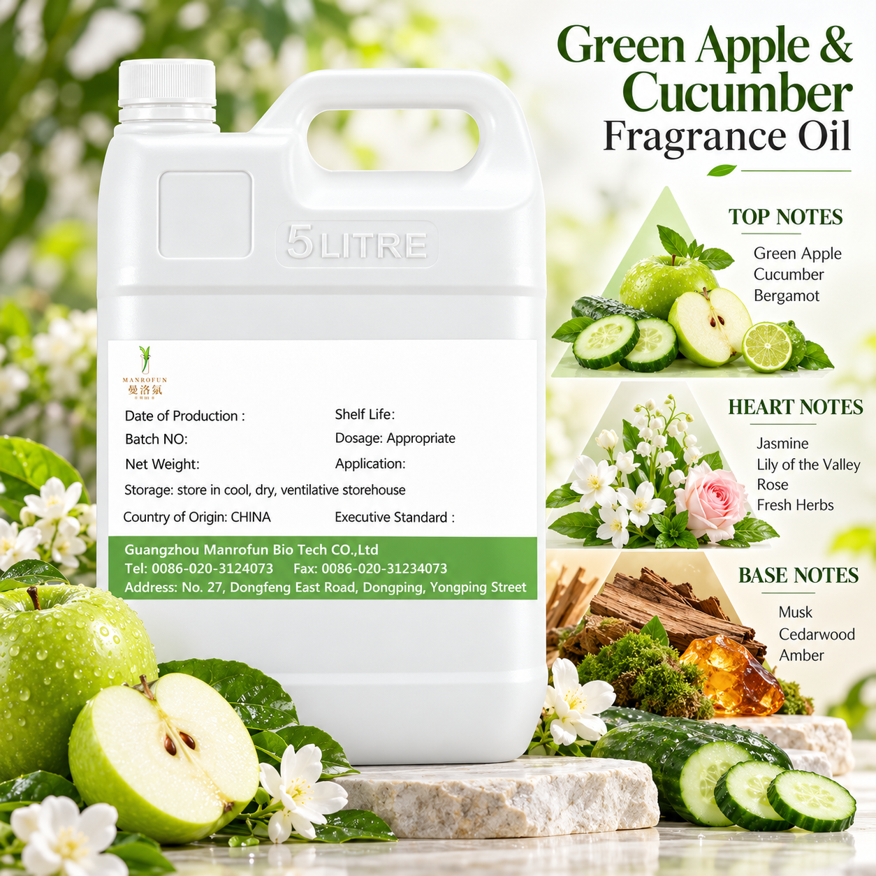 Aceite perfumado de manzana verde y pepino para Eau de Parfum y bruma corporal | Marca propia 2