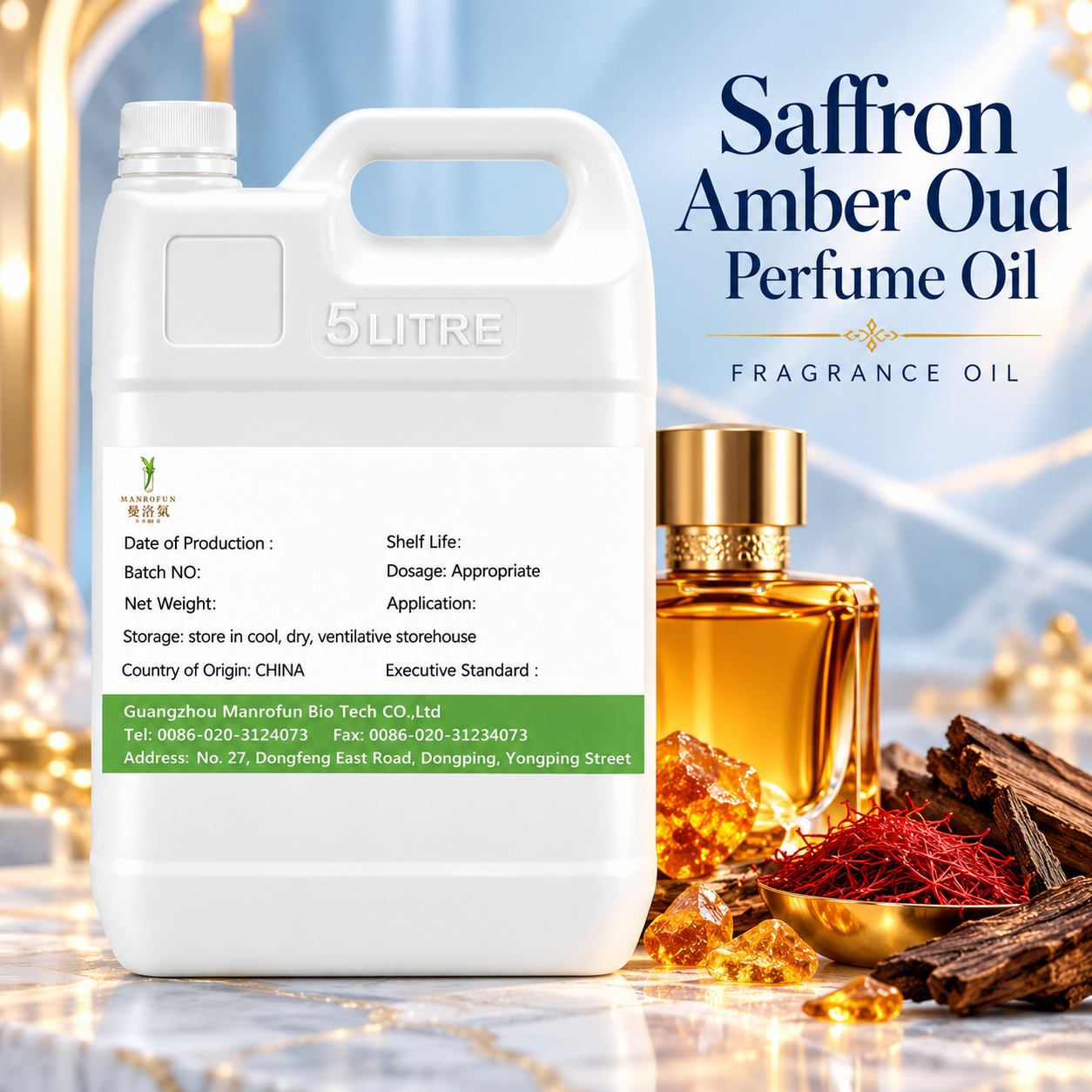 Saffron Amber Oud Perfume Oil for EDP & Roll-On | Private Label 1