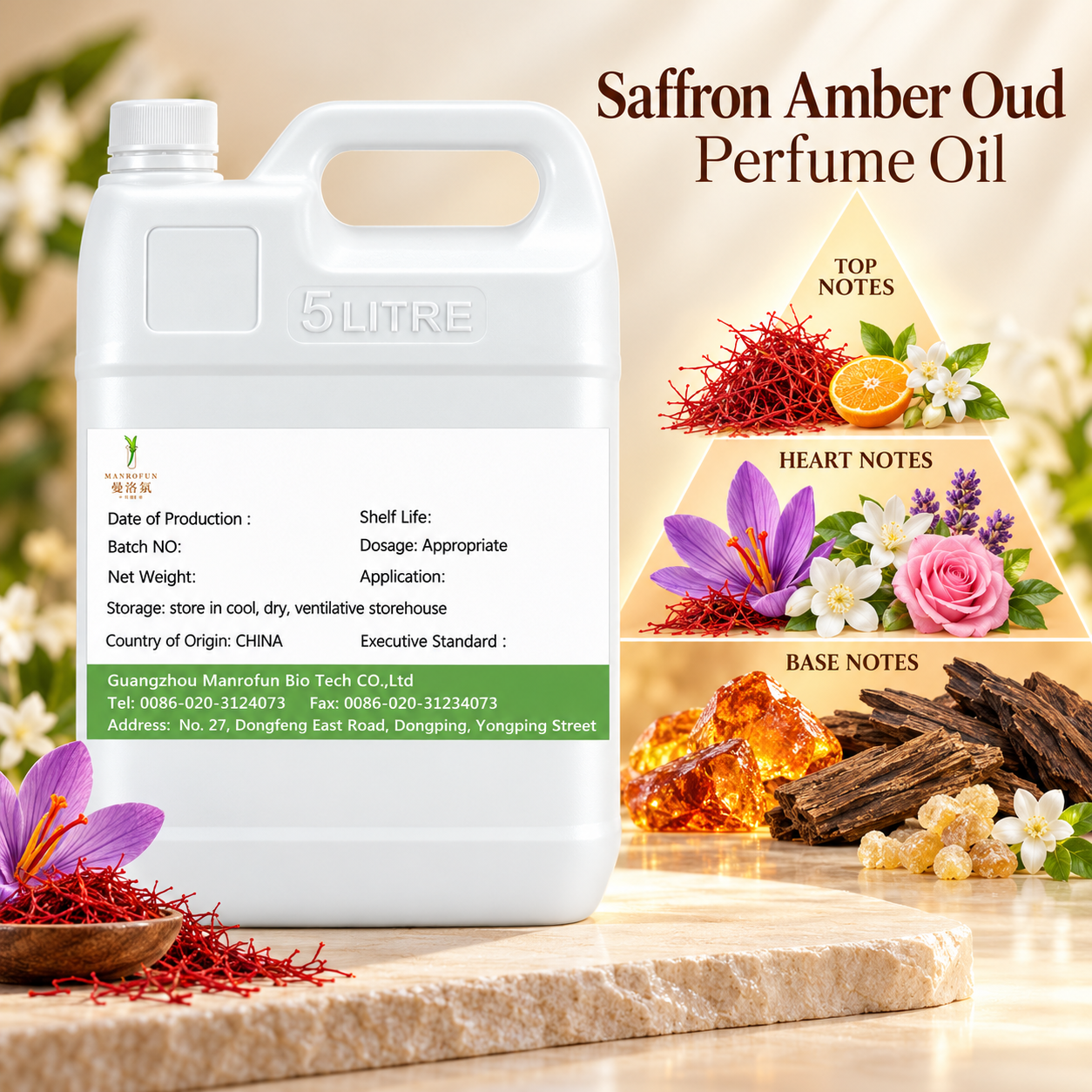 Saffron Amber Oud Perfume Oil for EDP & Roll-On | Private Label 2
