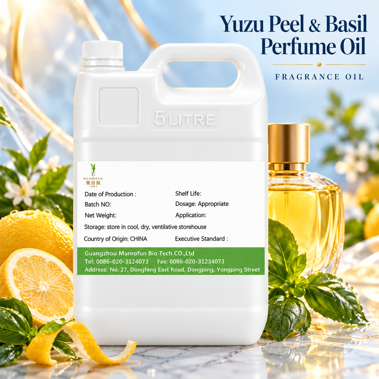 Yuzu Peel Basil Perfume Oil for EDP & Body Mist | Private Label 1