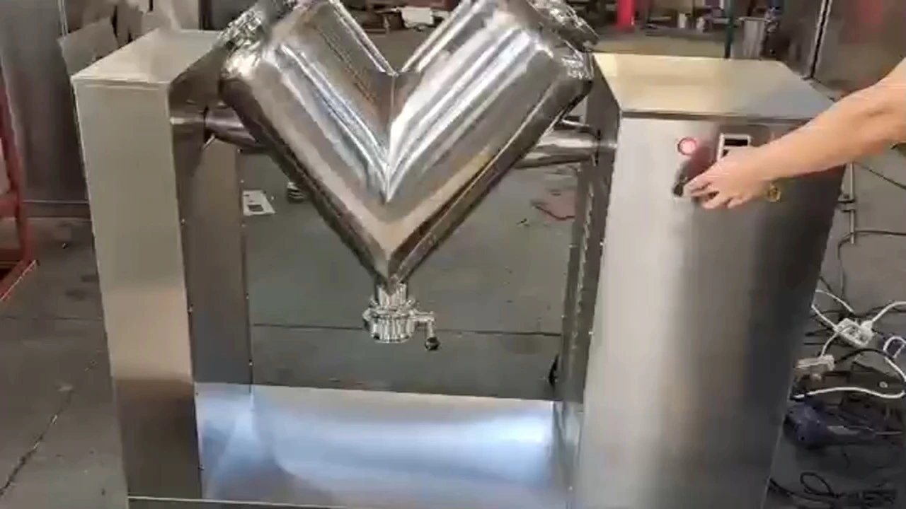 V Shape Dry Powder Mixer Customized V-shape Milk Protein Powder Blender Mixer 1