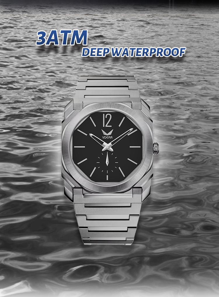 Sanded Dial Stainless Steel Watch For Men Ultra Thin Quartz Calendar Watch 13