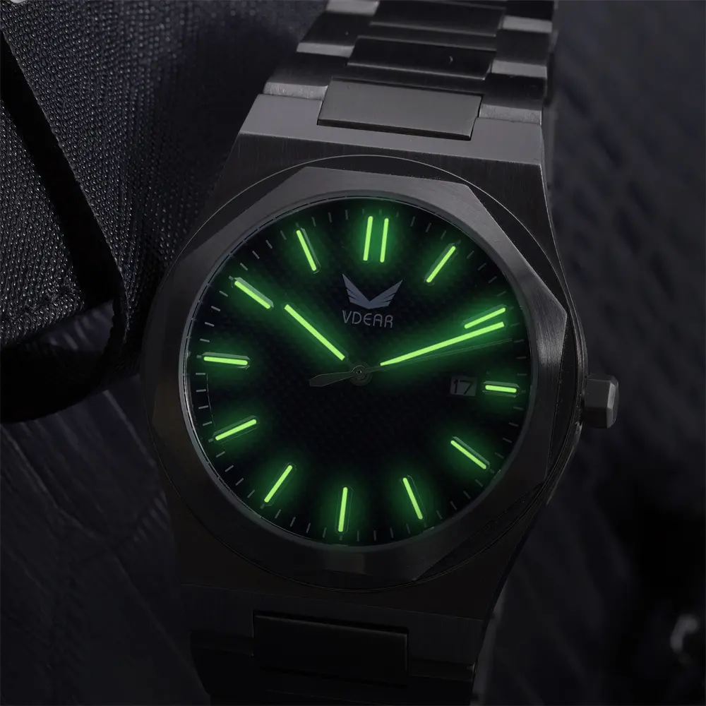 VDEAR Silicone Strap Quartz Watch - Luminous Hands, Calendar, Double Layer Bezel 4