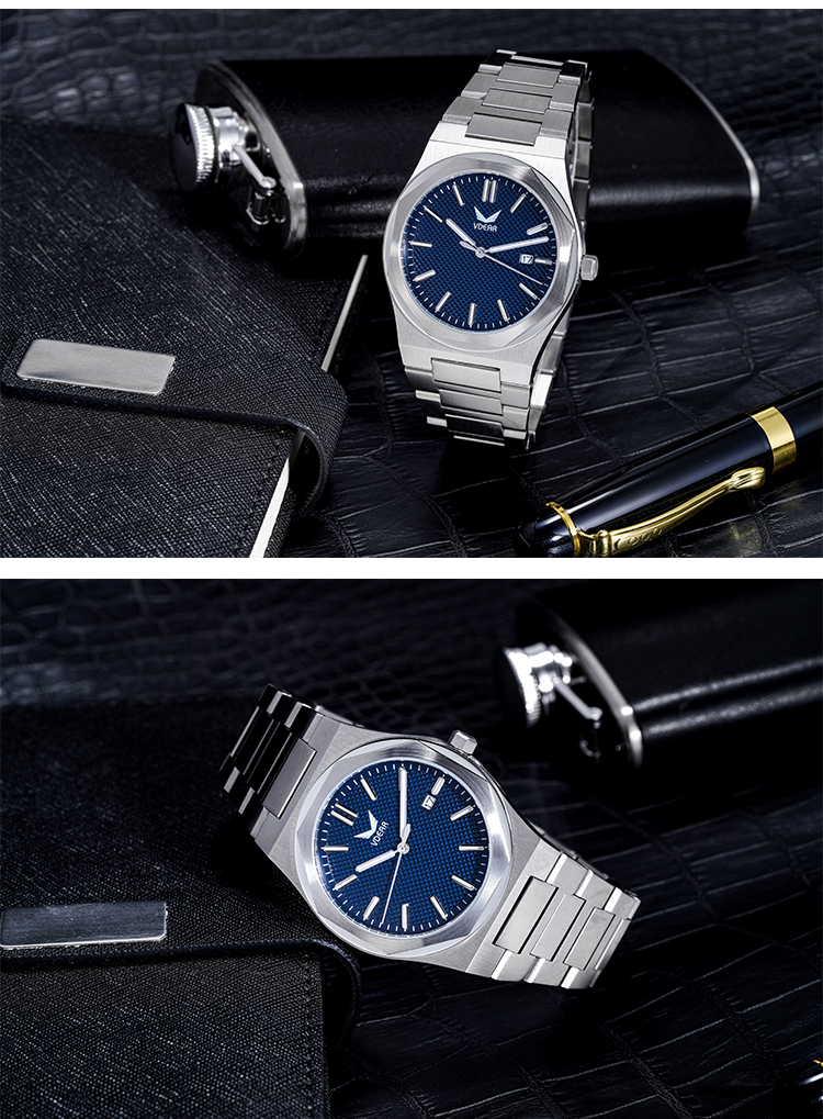 Vdear Champagne Gold Checkered Dial Watch Luminous Hands With Date Double Layer Bezel Quartz Watch 13