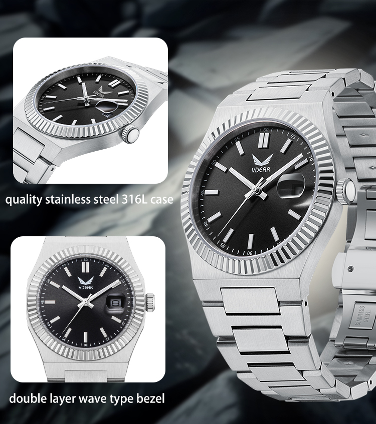 Stainless Steel Quartz Calendar Watch - Precision Craftsmanship 9