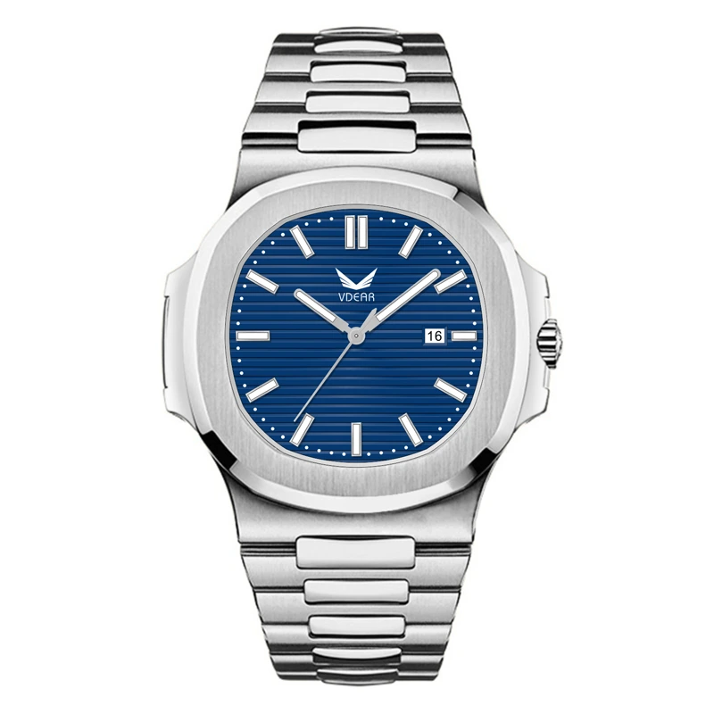 High Quality Watch Manufacturer 316L Stainless Steel Mens Watch With Navy Blue Dial 1