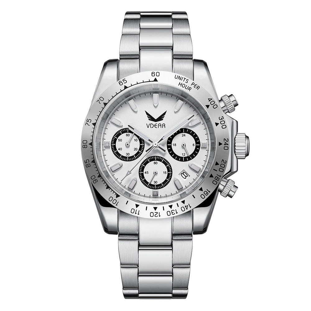 Vdear Male Quartz Wristwatch High Quality Chronograph Luxury Waterproof Small Three Pins Luminous Hands with Calendar 1