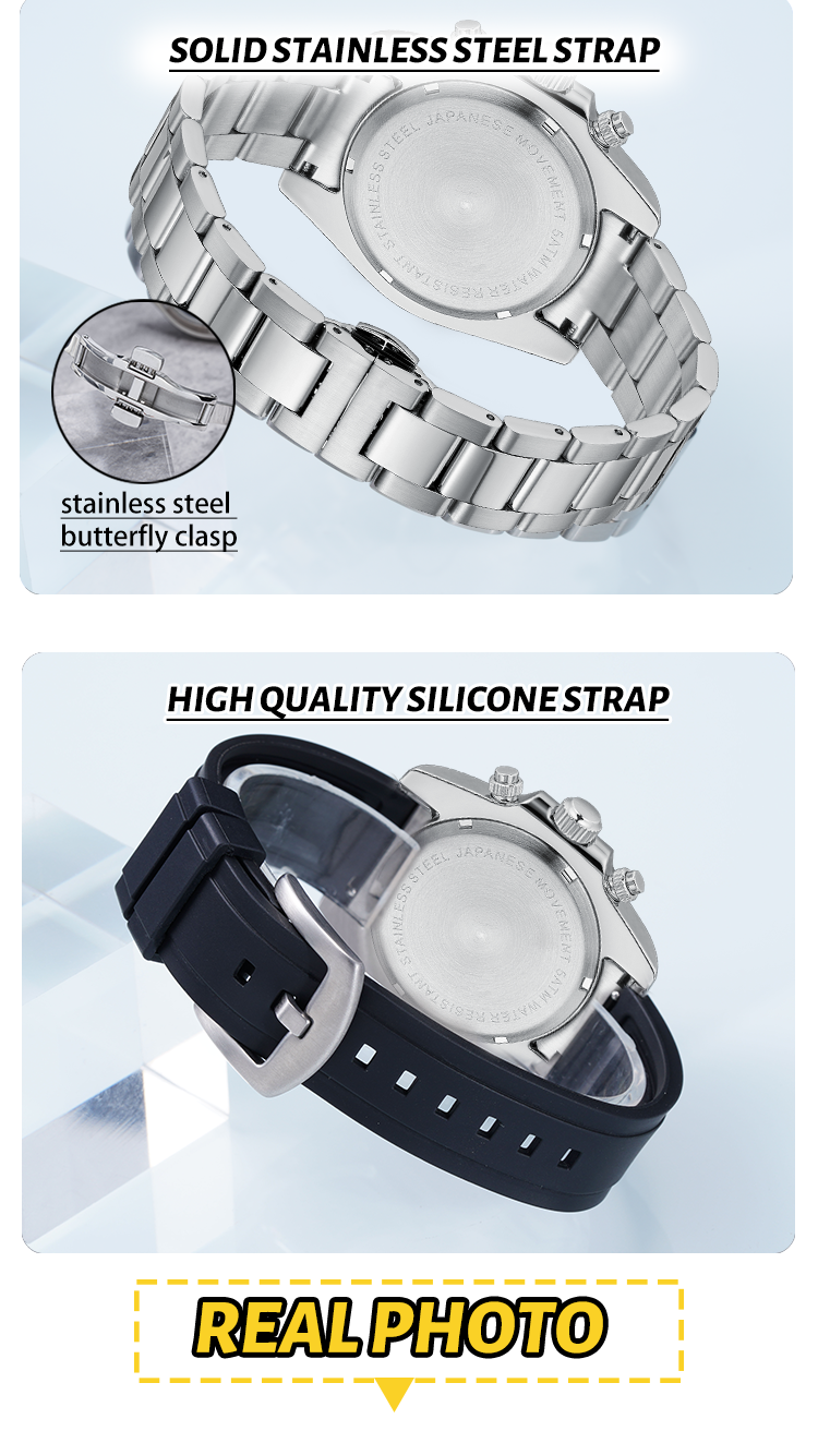 Vdear Male Quartz Wristwatch High Quality Chronograph Luxury Waterproof Small Three Pins Luminous Hands with Calendar 12