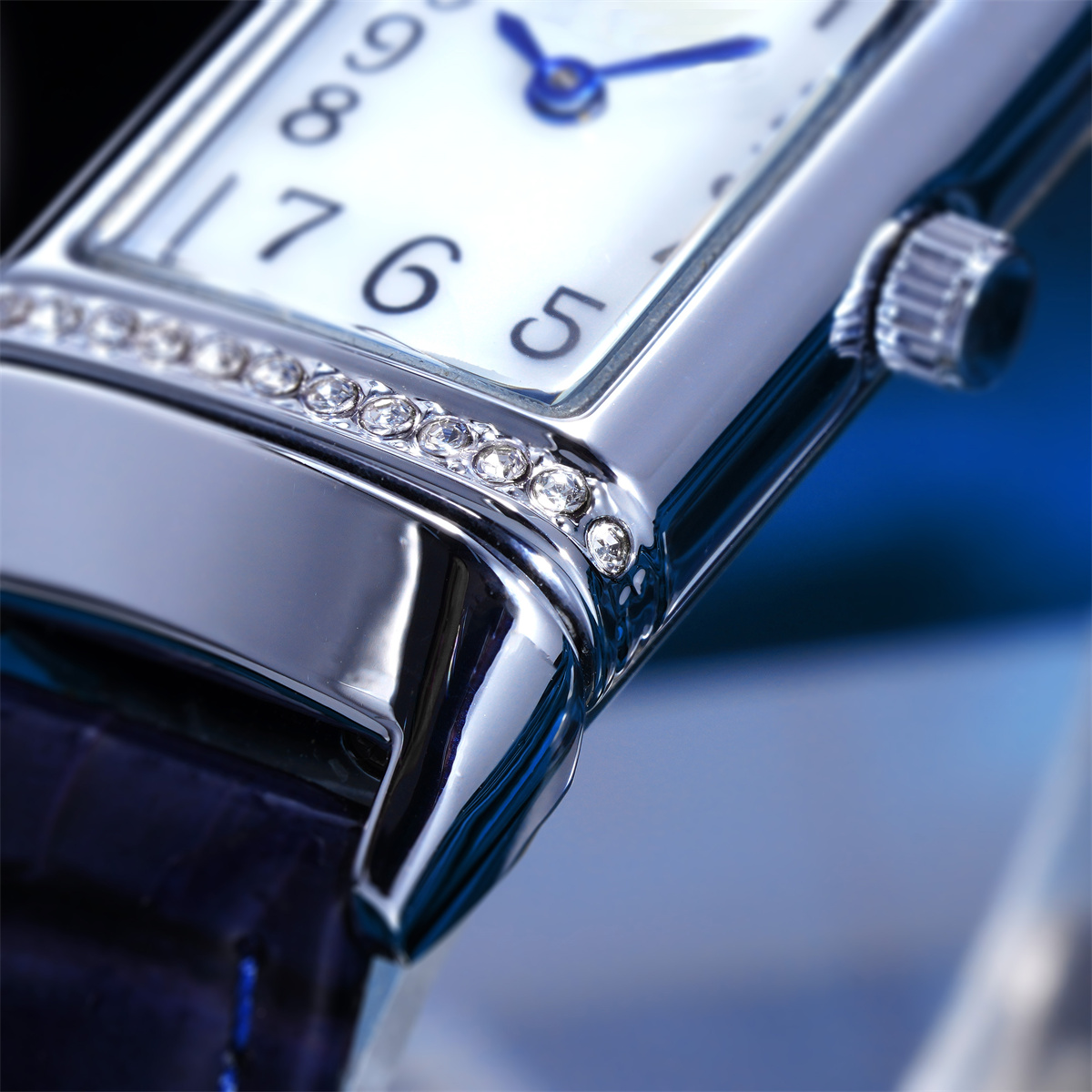 Vdear Women Arabic Number Pearl Dial Quartz Watch Rectangular Leather Strap Montre Pour Femme 13