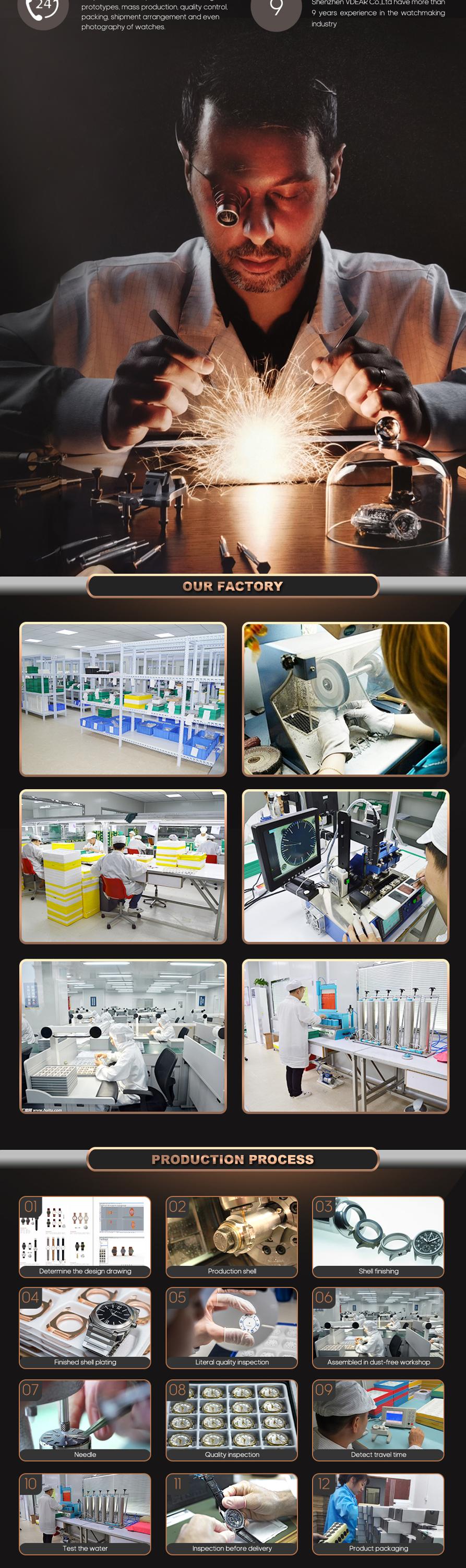 VDEAR - Japan movt stainless steel back sr626sw stainless steel luxury case back water proof watch custom design your own watch face others 30