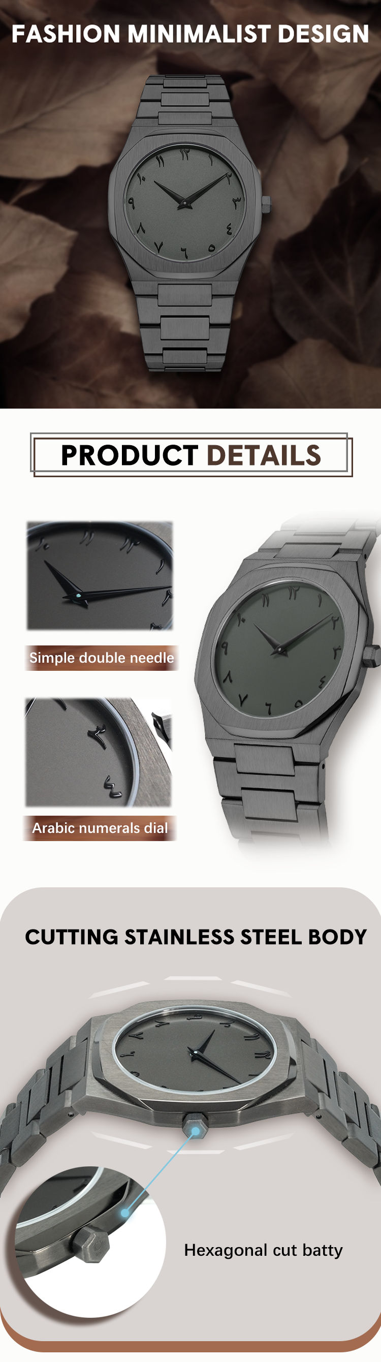 Vdear All Black Arabic Dial Ultra Thin Quartz Watch Minimalist Design Men Watch Stainless Steel Case Watch 10