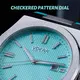 Checkered Dial Silicone Strap Women Quartz Watch - 5 ATM Waterproof 3