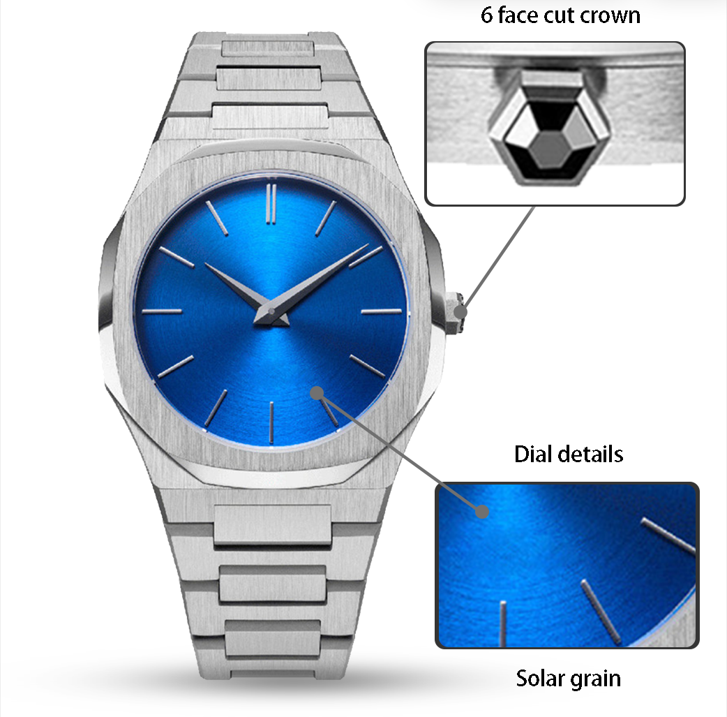 Simple Black Quartz Watch Silicone Strap  Octagon Case Watch - VDEAR 9