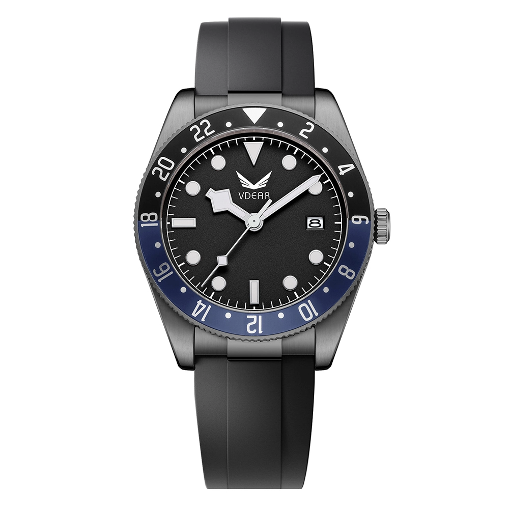 Vdear Quartz Wristwatch Silicone Strap Luminous Pointers Sanded Dial With Calendar 5bar Waterproof 1