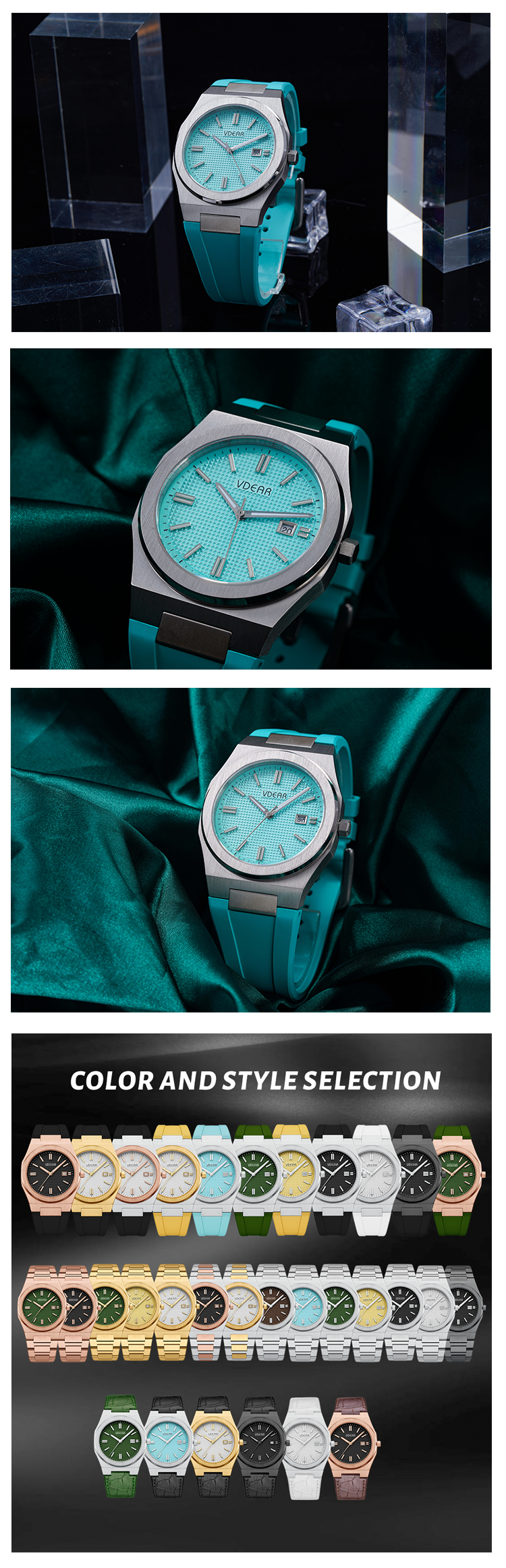 Vdear Ultra Thin Men Quartz Watch Business Leather Strap Checkered Pattern Dial Luminous Hands With Date 14