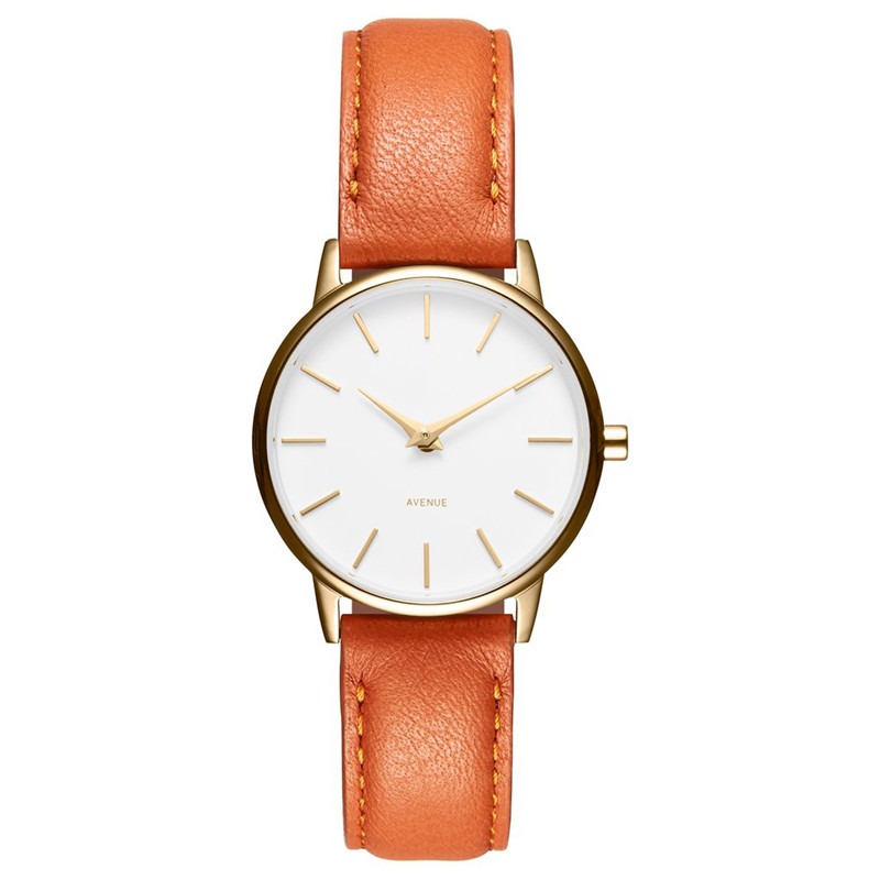 Vdear Simple Round Women Watches Leather Strap Minimalist Luxury Waterproof Quartz Wristwatches 7