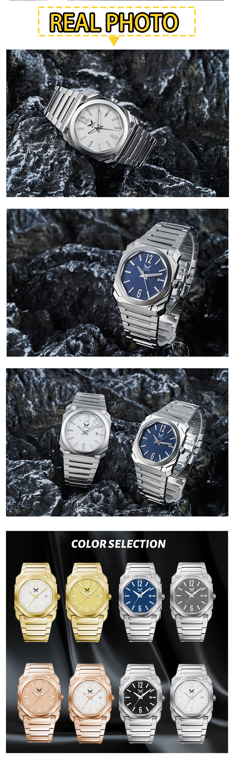 Vdear Square Mens Watches Ultra Thin Checkered Pattern Dial Luminous Date Business Wristwatches Quartz Waterproof 14