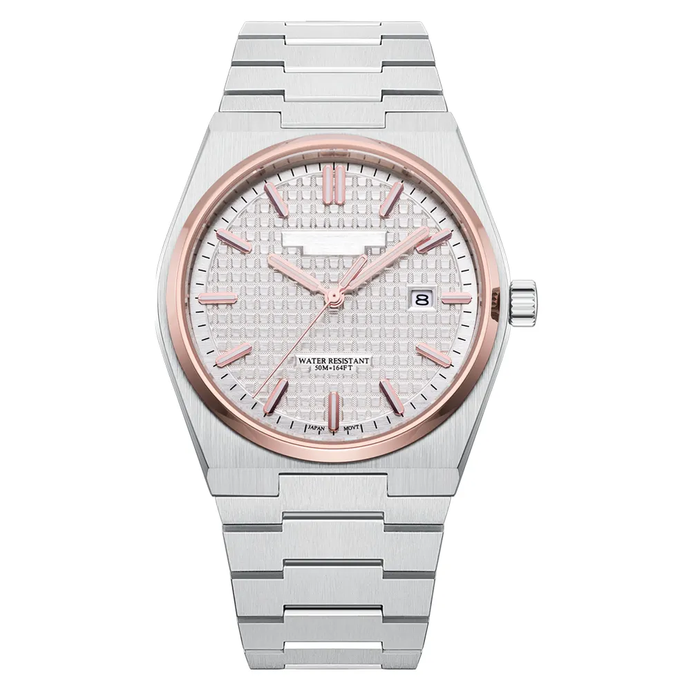 Rose Gold Quartz Waterproof Male Watch with Luminous Hands 2