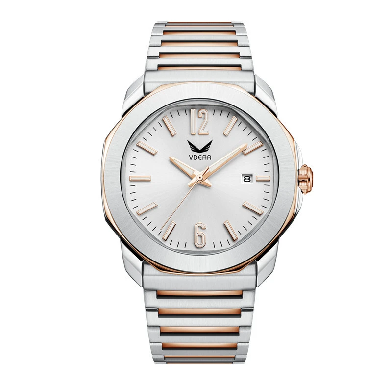 Orologio Vdear personalizzato con cassa rotonda ottagonale, nuovo calendario, moda, alta qualità, commercio, semplice orologio 1