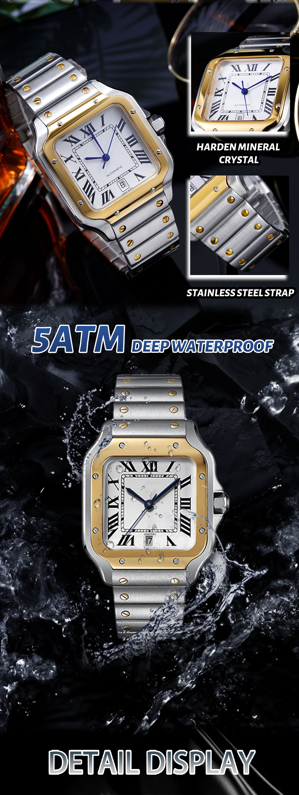 Vdear Luxury Leather Strap Watch Male Clock Rectangle Calendar Waterproof Quartz Movement Leisure Oem Watch Supplier 11