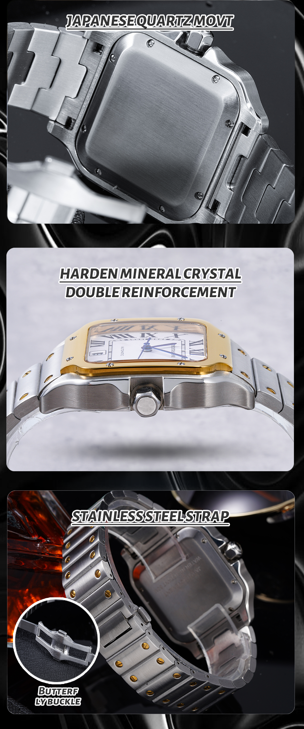 Vdear Luxury Leather Strap Watch Male Clock Rectangle Calendar Waterproof Quartz Movement Leisure Oem Watch Supplier 12