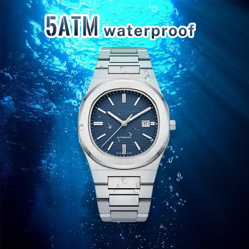 VDEAR Checkered Luminous Date Wristwatch Green Dial Leather Strap 4