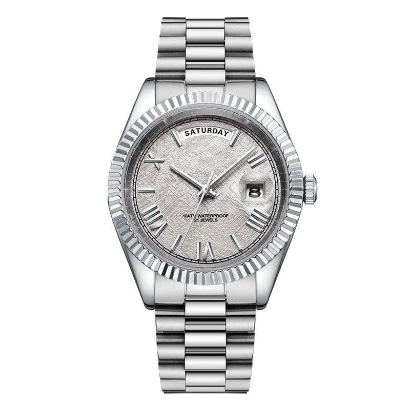 Vdear Meteorite Face Dial Weekly Calendar wristwatch Men'S Luminous Hands Arabic Number Watch 1