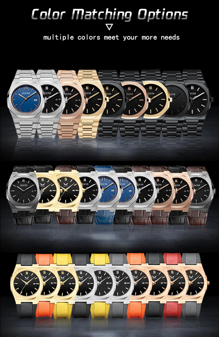 VDEAR - Blank Dial Stainless Steel Case Price Excel mens wrist Top Brand Designer Watch Japan Quartz Atm others 18