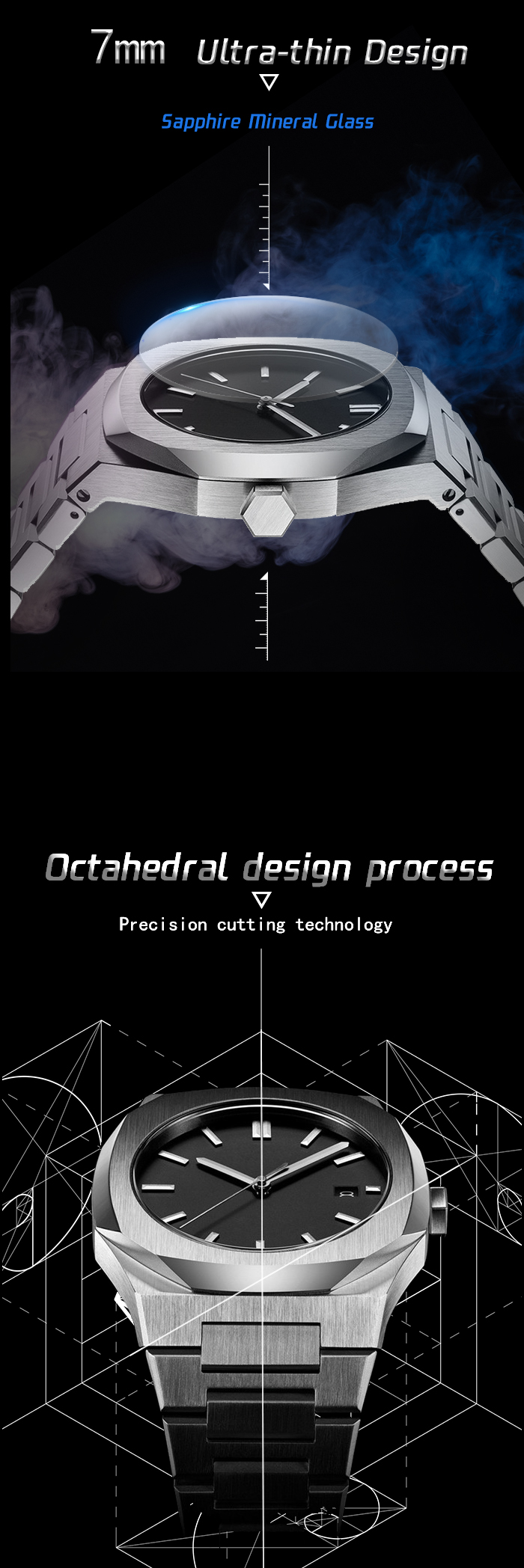 VDEAR - Blank Dial Stainless Steel Case Price Excel mens wrist Top Brand Designer Watch Japan Quartz Atm others 14