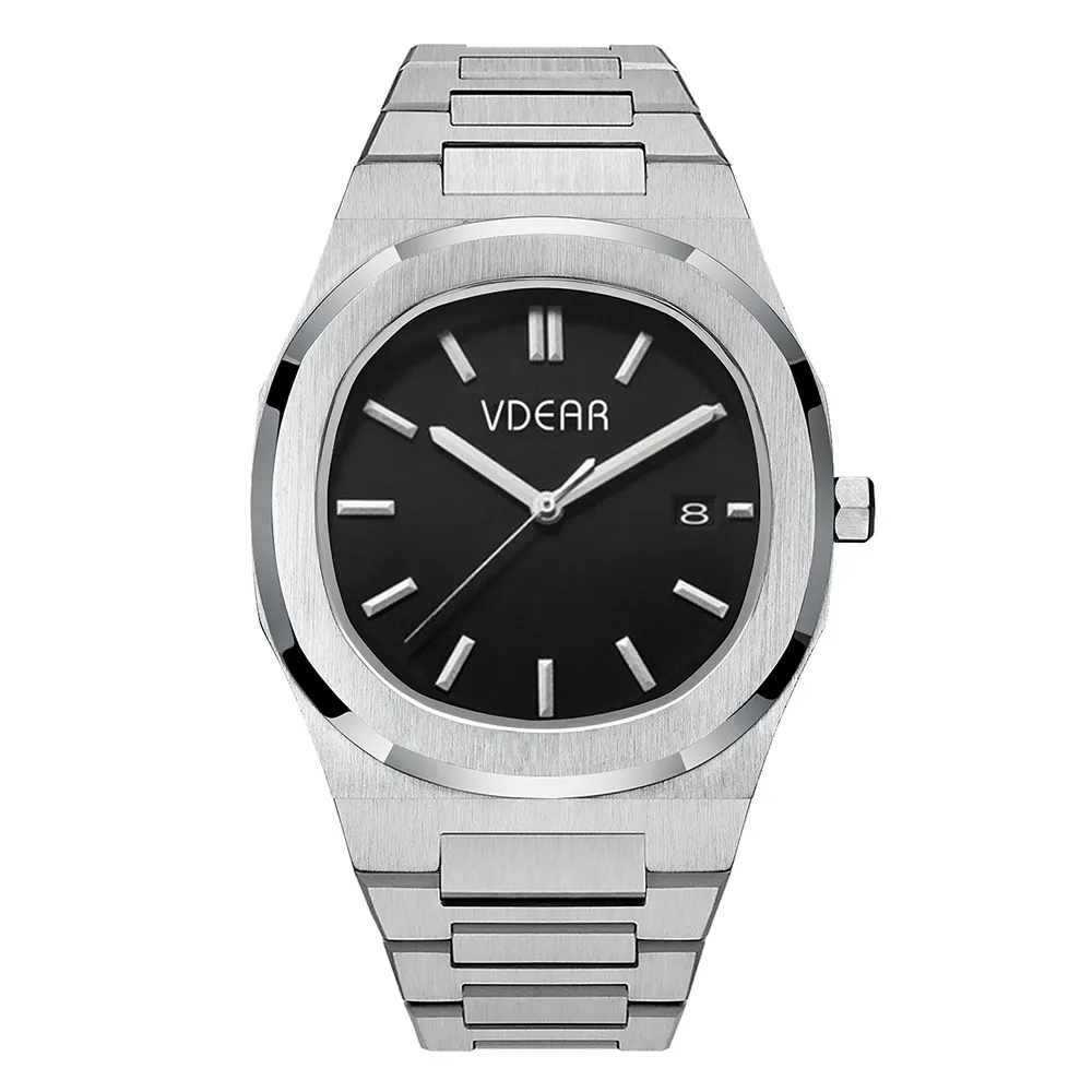 VDEAR Fashion Quartz Men's Watch with Customizable Black Dial 2