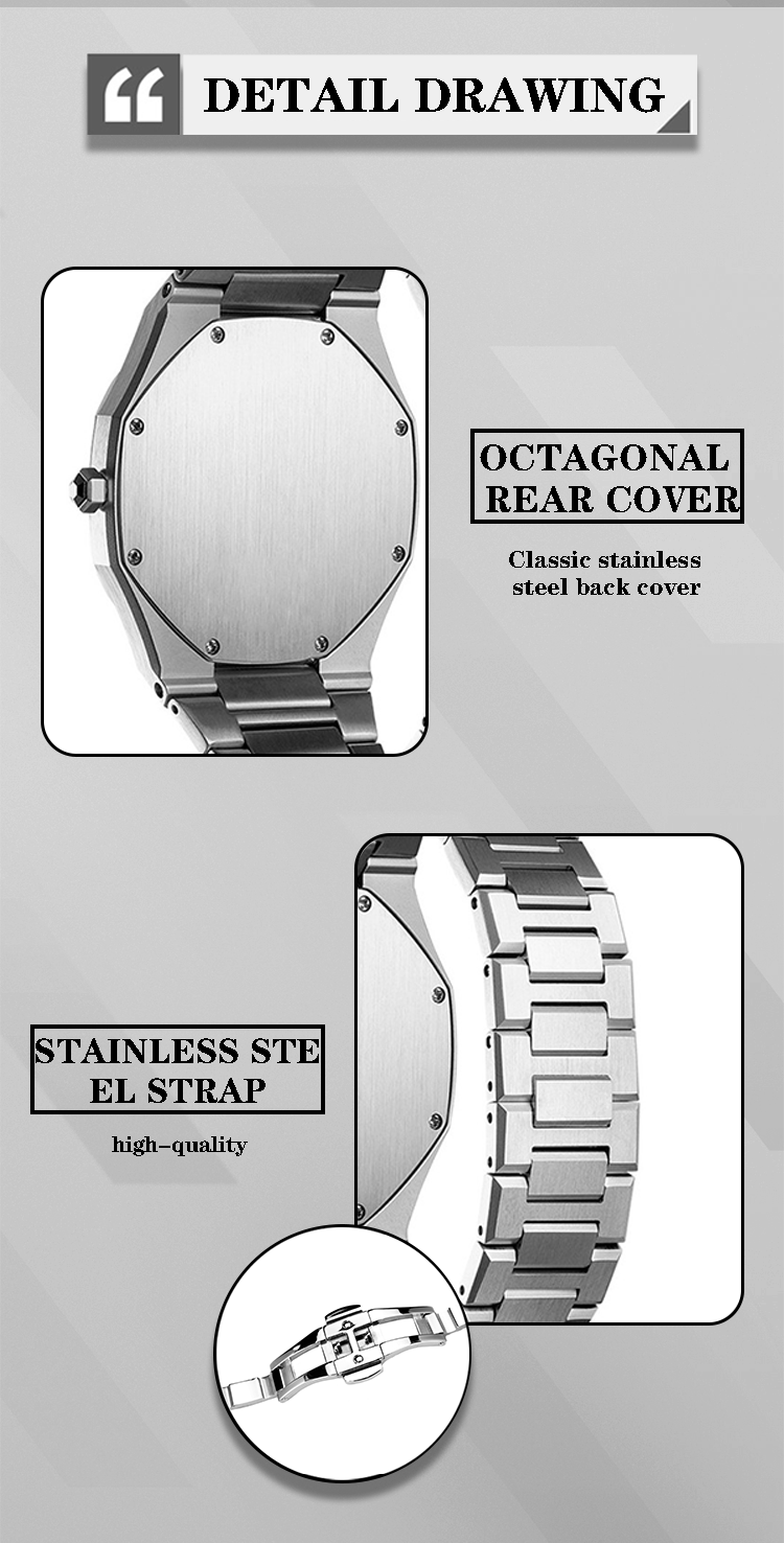 VDEAR Fashion Quartz Men's Watch with Customizable Black Dial 9