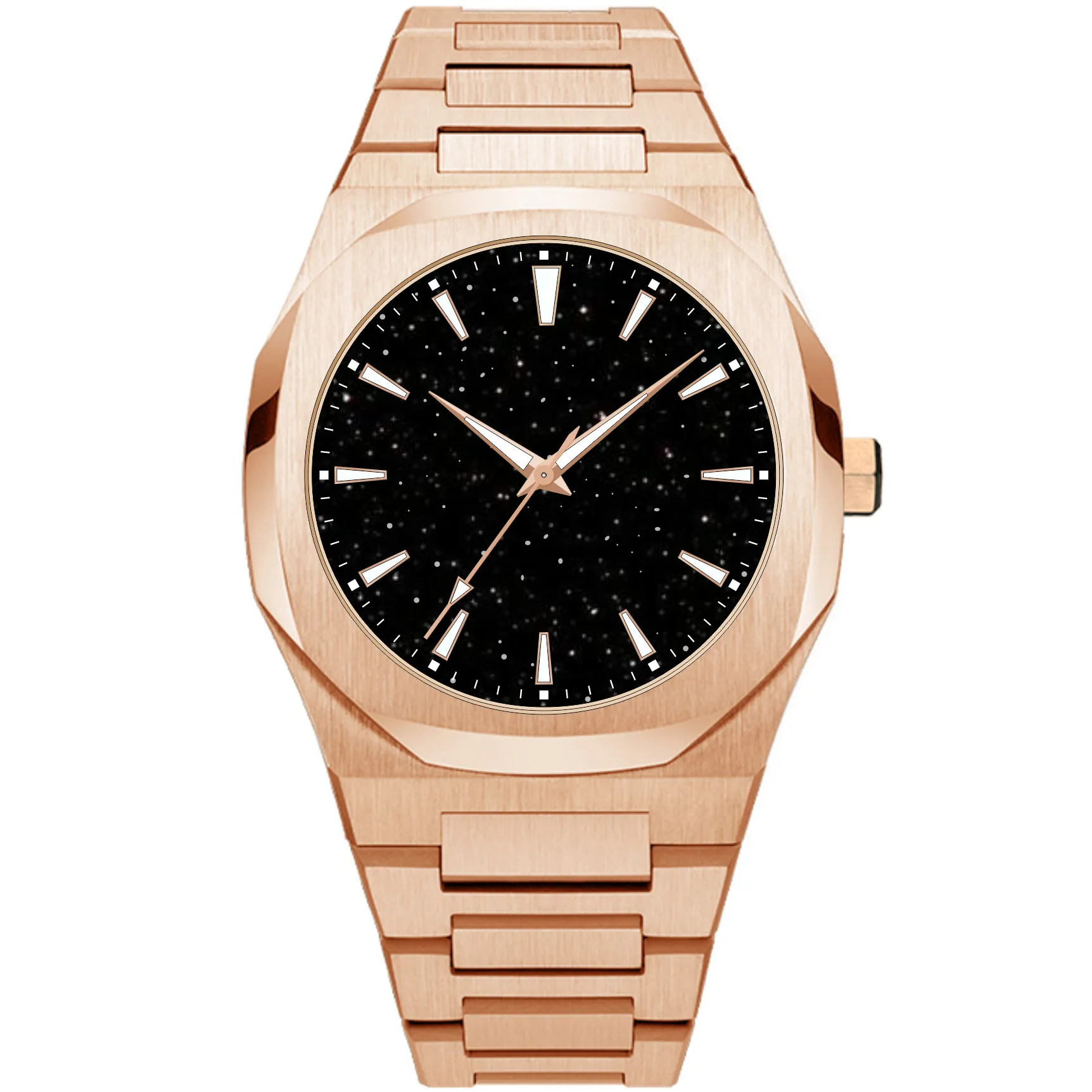 Custom Logo Luxury Quartz Watch with Steel Band 3