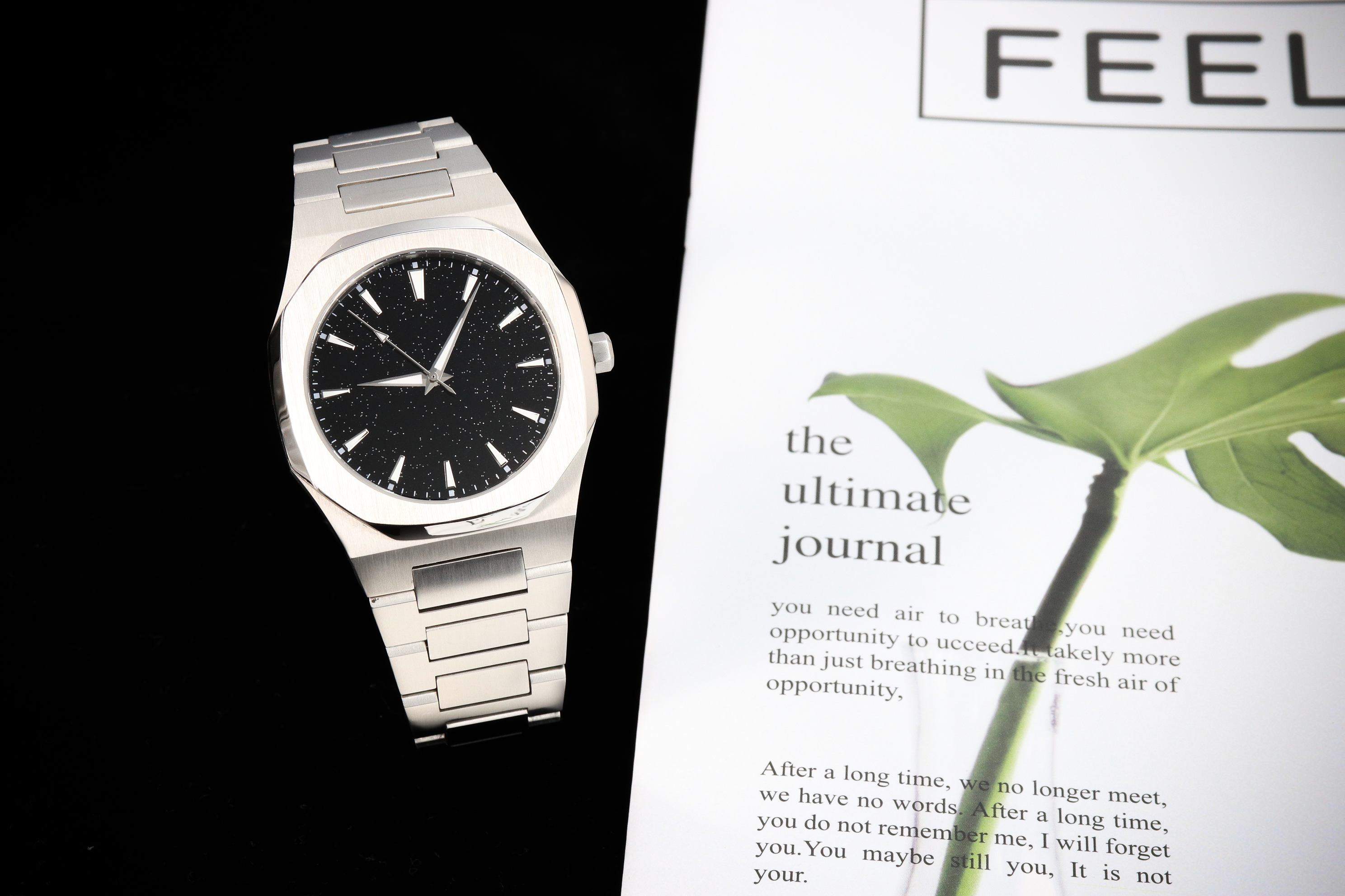 Custom Logo Luxury Quartz Watch with Steel Band 8