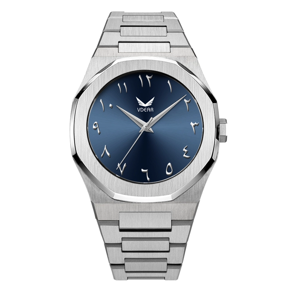VDEAR Arabic Numerals Sunray Dial Quratz Wristwatch Vintage Steel Band Luxury Custom Logo Watch 1