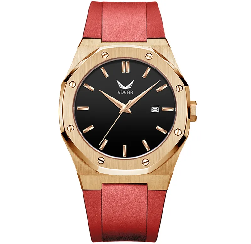 VDEAR Octagon Silver Case Quartz Watch - Custom Logo, Luxury 4