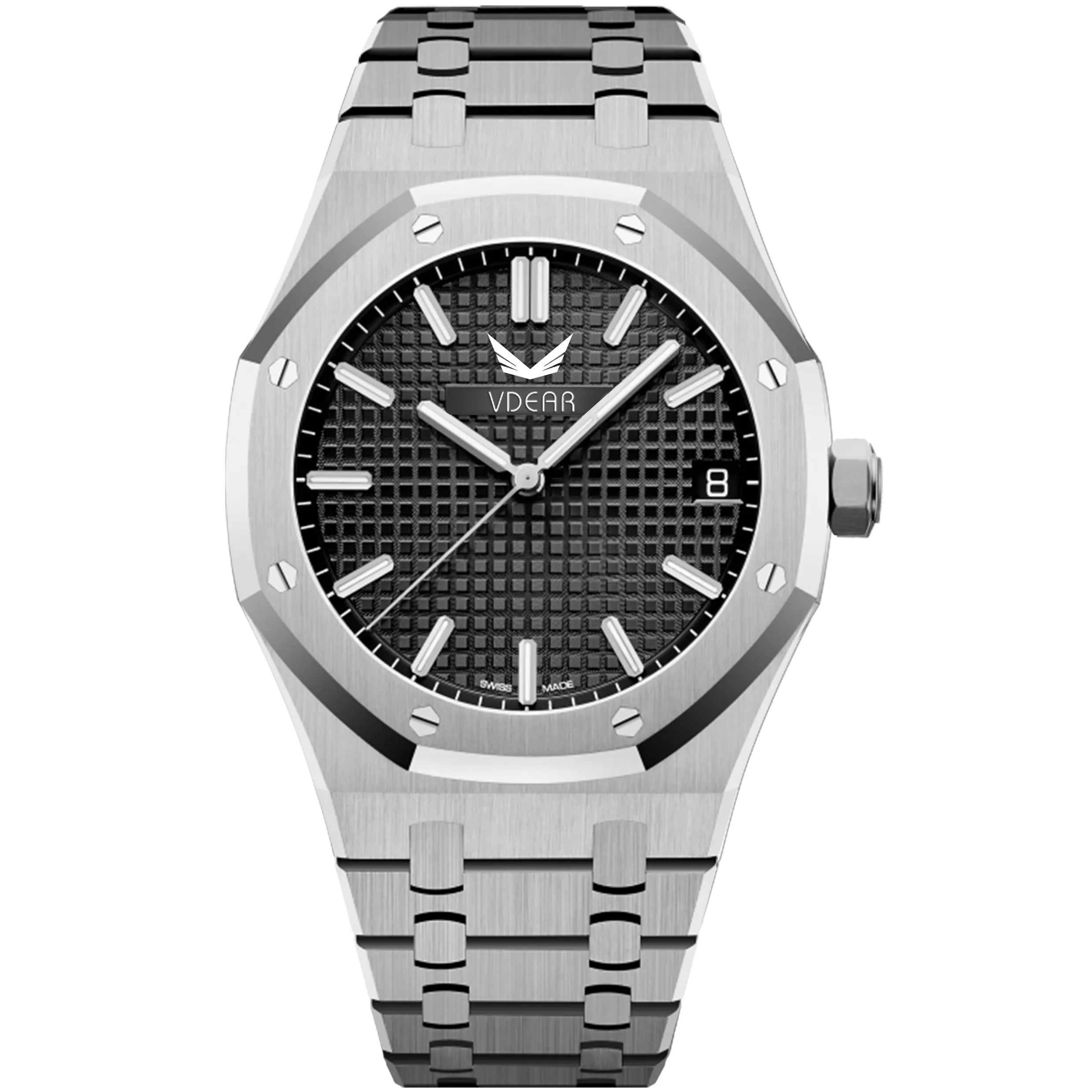 Mesh Dial Silver Steel Waterproof Watch - VDEAR 4