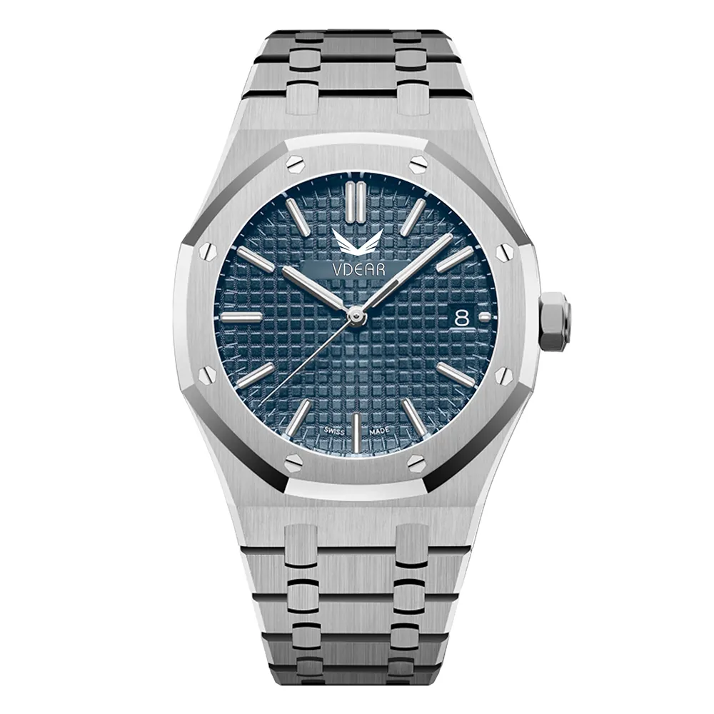 Mesh Dial Silver Steel Waterproof Watch - VDEAR 2