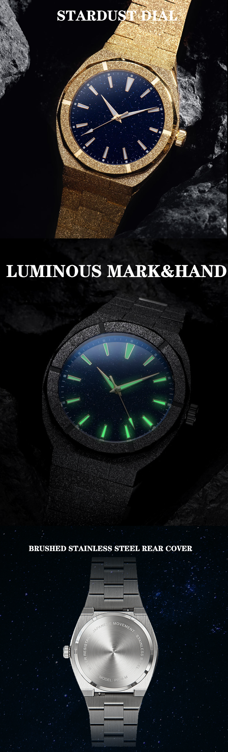 VDEAR - Luminous Hands Starry Dial Frosted Mens Watches Manufacturing Private Label Wristwatches Quartz Watches For Men Quartz Watch For Men 11