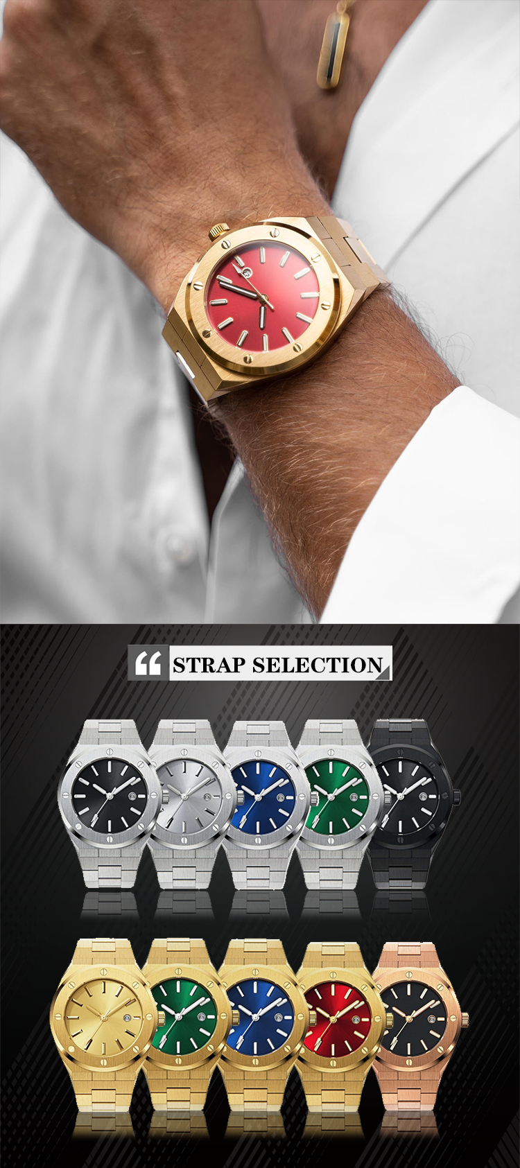 VDEAR - VDEAR OEM Quality 3atm Waterproof Japan Movt Quartz Watch Stainless Steel Back Gold Watch Men Wrist Luxury others 13