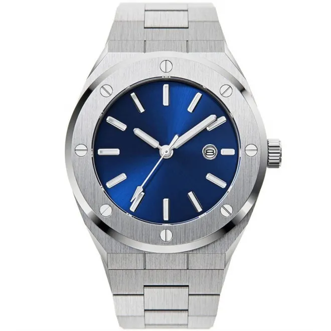 Light Blue Dial Silver Steel Band Quartz Watch with Custom Logo - High Quality & Creative Design 4