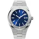 Light Blue Dial Silver Steel Band Quartz Watch with Custom Logo - High Quality & Creative Design 4