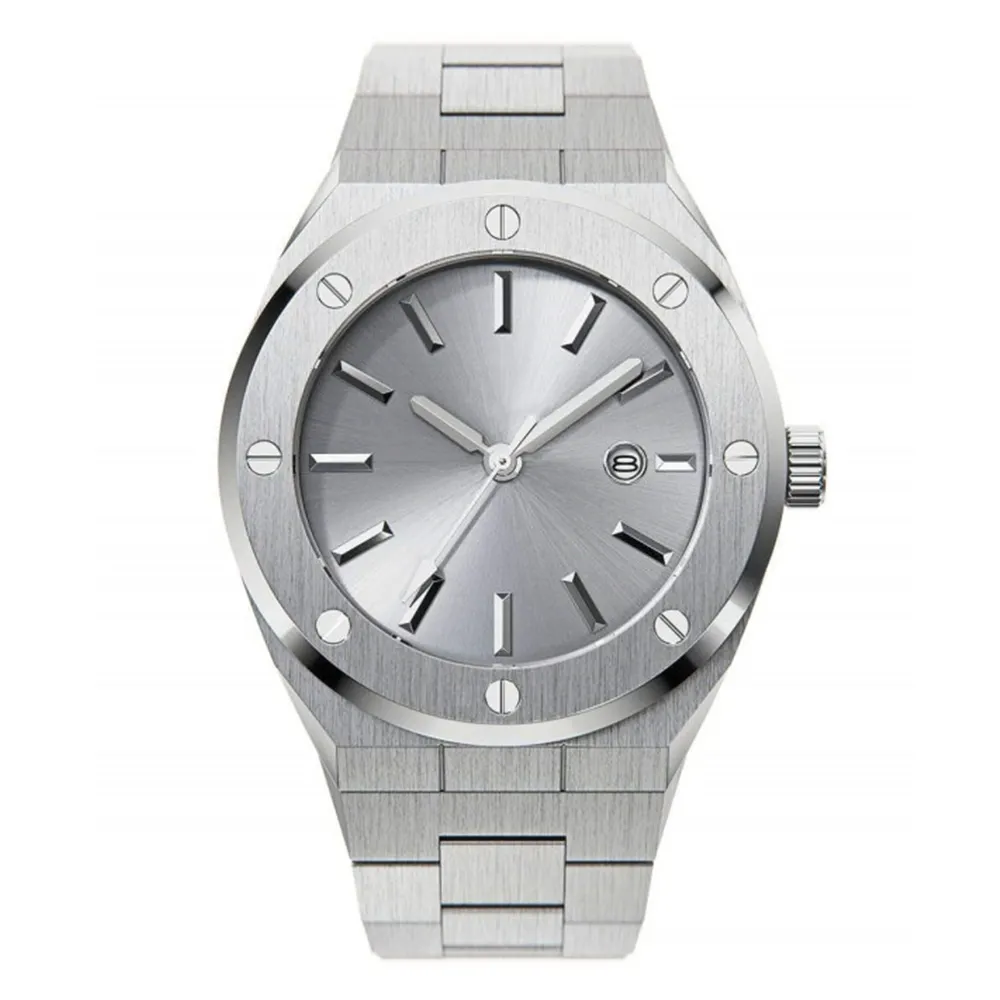 VDEAR Custom Quartz Watch - Vintage Green Dial, Silver Band 2