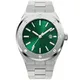 VDEAR Custom Quartz Watch - Vintage Green Dial, Silver Band 5