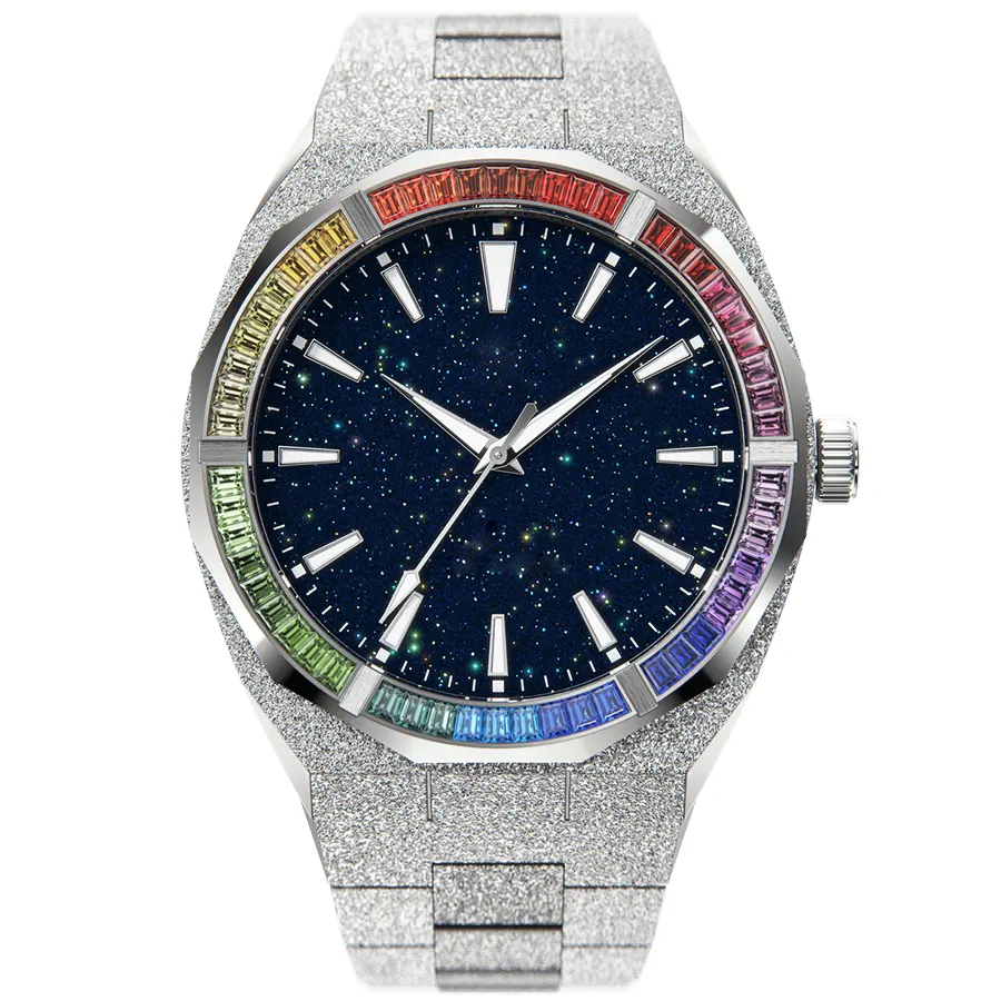 Customizable Colored Diamond Quartz Watch 7